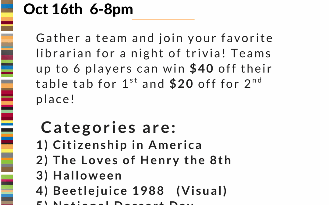 Trivia! Every Third Thursday! Come and Play!