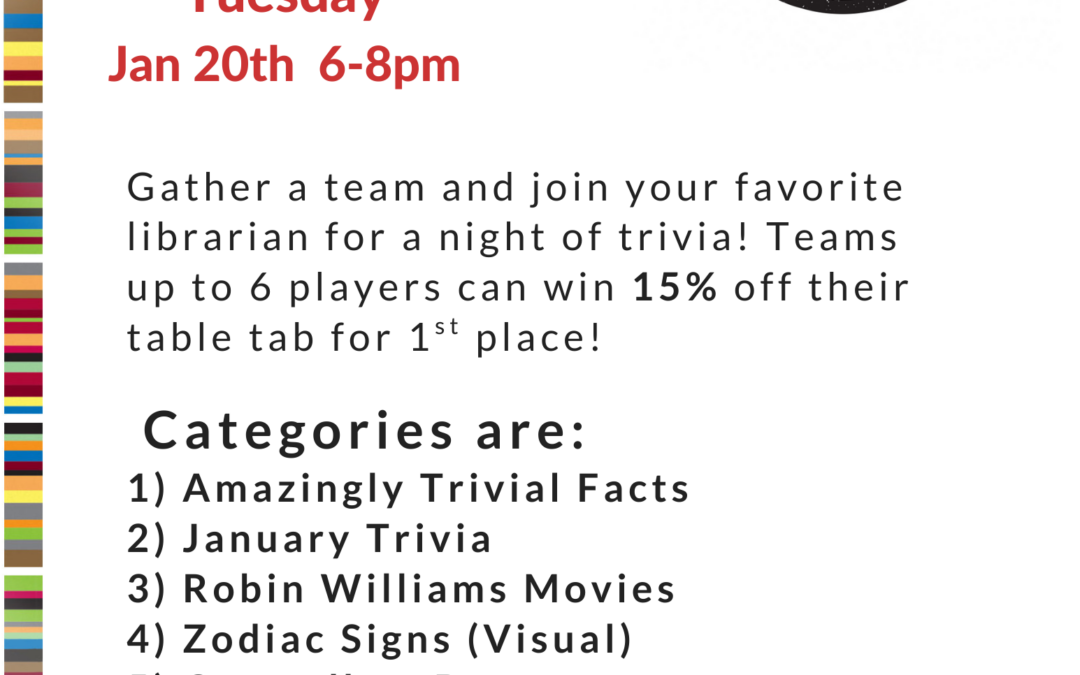 Trivia! Every Third Tuesday! Come and Play!
