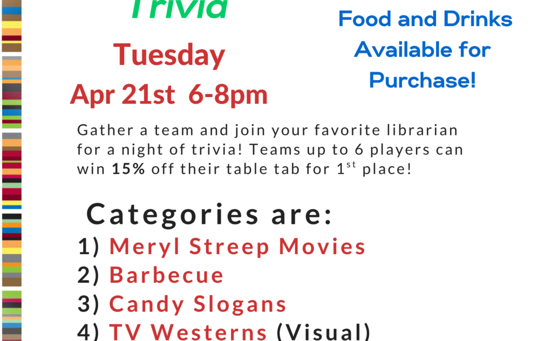 Trivia! Every Third Tuesday! Come and Play!