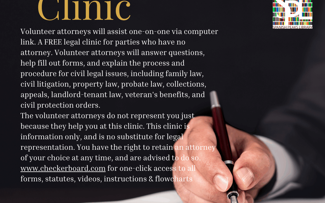 Free Legal Self-Help Clinic-Zoom at the Library