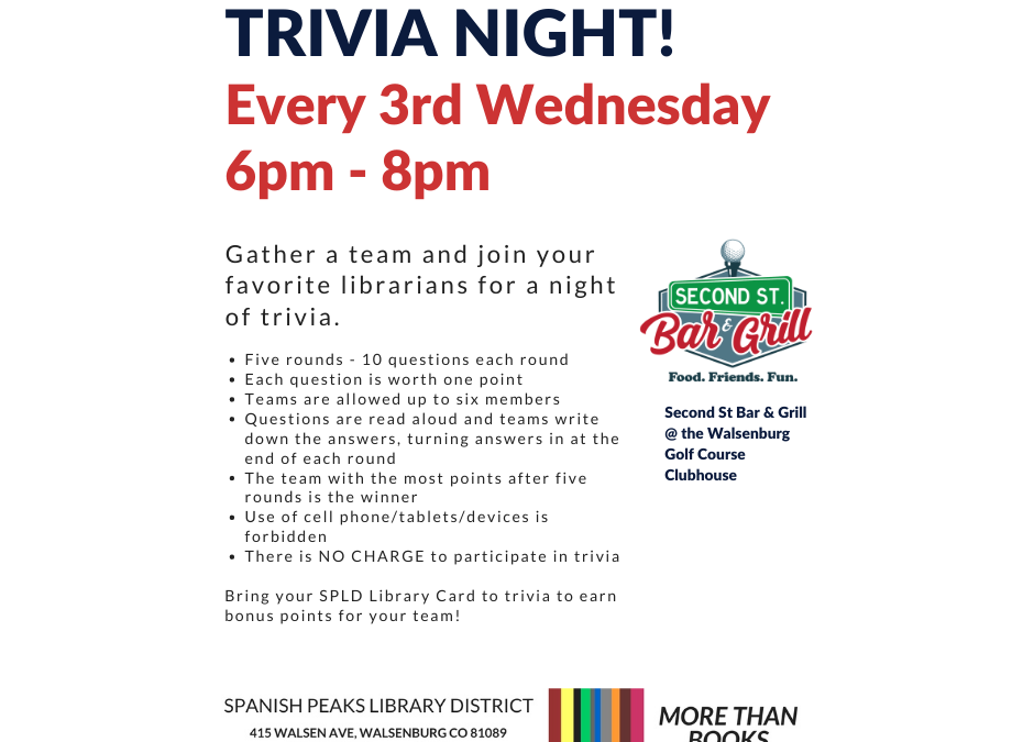 Trivia! Every Third Wednesday! Come and Play!